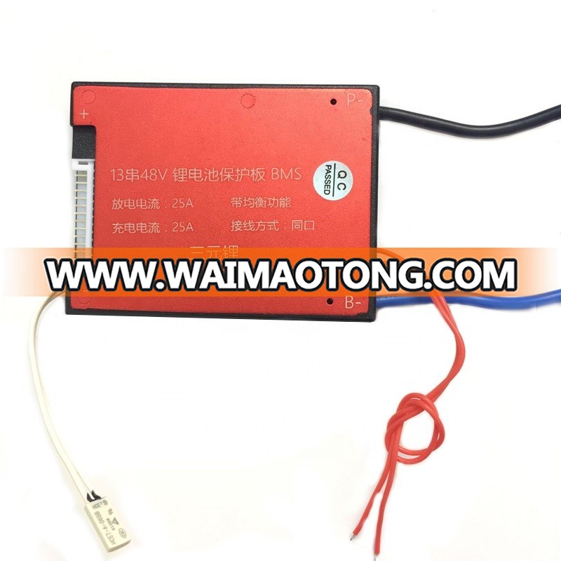 13S 48V 25A Waterproof  BMS for Lithium  Battery  Battery Management System with On Off Switch